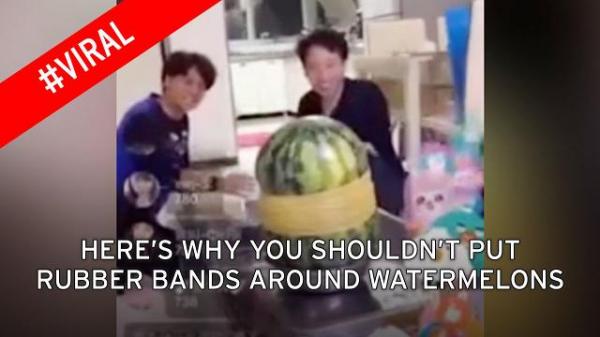 بالفيديو: بطيخة تنفجر بوجه صيني أثناء بث حي على الإنترنت