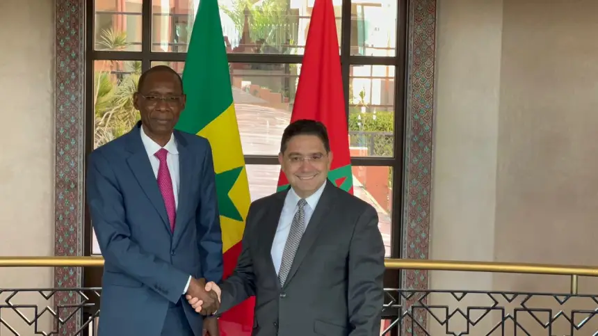 لحظة وصول وزير خارجية السينغال للقاء ناصر بوريطة