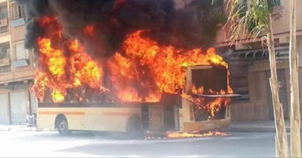 اندلاع النيران في حافلة للنقل الحضري بوجدة