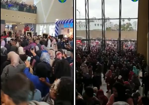 شاهد تزاحم و تسابق مواطنين لدخول مول مارينا كازابلانكا أثناء الإفتتاح