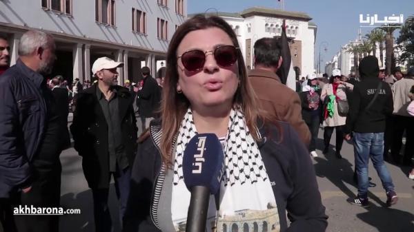 فلسطينية في تصريح قوي بشأن "صفقة القرن" من مسيرة الرباط