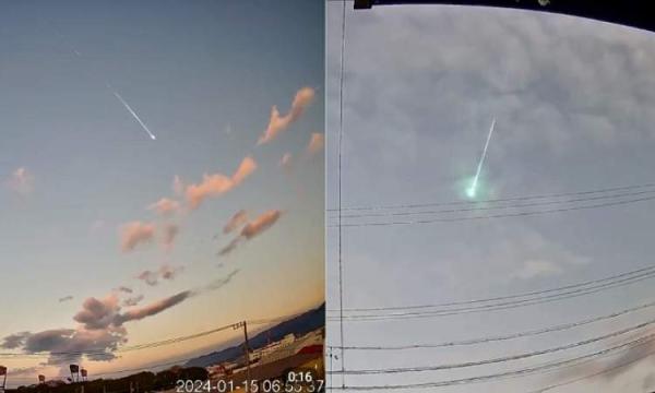 لحظة مرور "كرة نارية" غامضة في سماء  اليابان(فيديو)