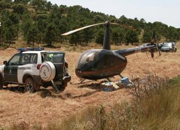 ضبط طائرة مروحية لتهريب المخدرات جوا بين المغرب وإسبانيا