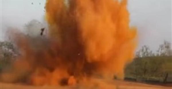 بالفيديو.. رجلان يفجران مجموعة من الخنازير البرية بدلا من صيدها بالبنادق