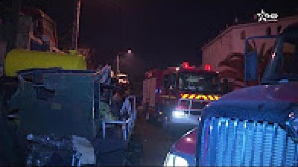 تفاصيل حريق بسوق المتلاشيات بسيدي مومن