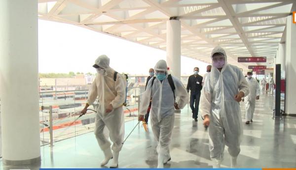 تعقيم محطة القطار فائق السرعة بالقنيطرة