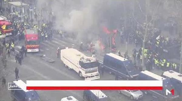 فرنسا .. مواجهات وأعمال عنف مع تجدد احتجاجات السترات الصفراء