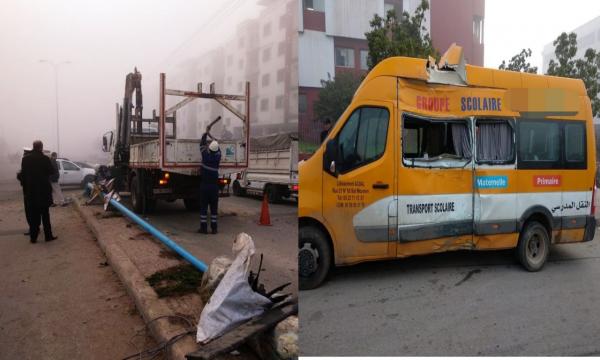 مصرع تلميذة وإصابة 6 آخرين في حادثة خطيرة بين سيارة للنقل المدرسي وأخرى خفيفة