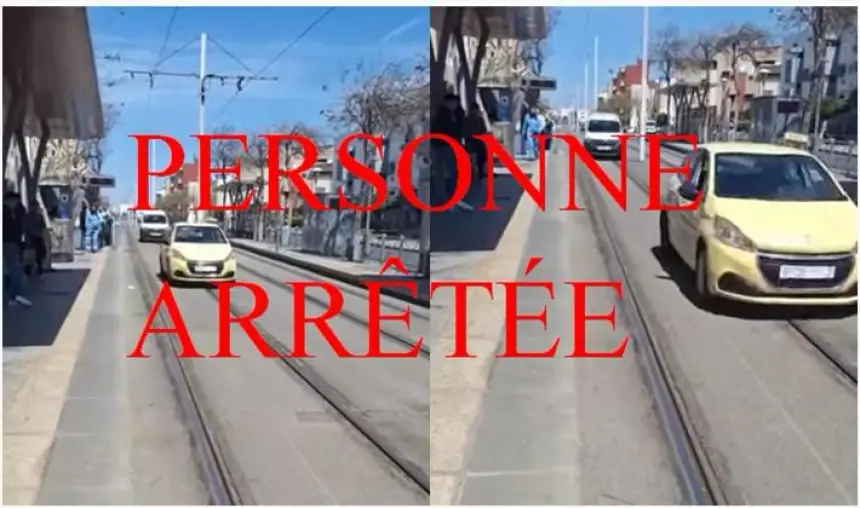 توقيف سائق طاكسي اقتحم سكة الترام وساهم في تهديد السلامة