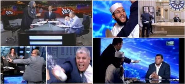 شوهة جديدة في القنوات المصرية .. داعية سلفي يحاول ضرب عالم فلكي بـ"الحذاء" على الهواء مباشرة