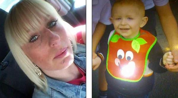  صورة الأم المتهمة (يساراً) وطفلها المتوفي (يميناً) 