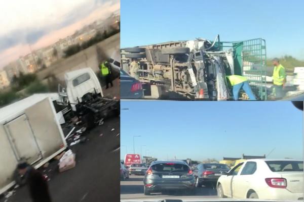 يا ربي السلامة : كسيدة خايبة بالطريق السيار قرب المحمدية تشل حركة السير ( فيديو)