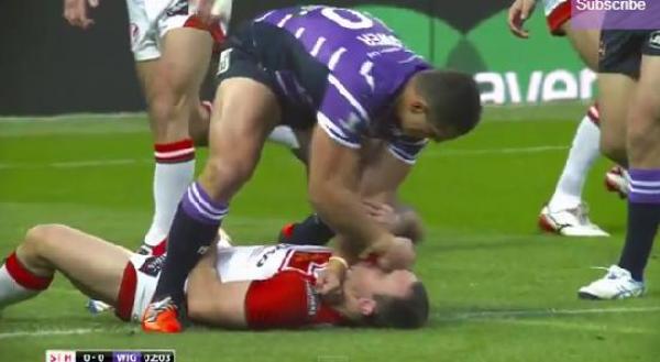 بالفيديو : مباراة في الركبي تتحول الى فيلم "أكشن"