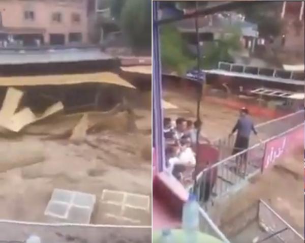 فيضان واد اوريكا يخلف حالة من الهلع وسط السكان والسياح