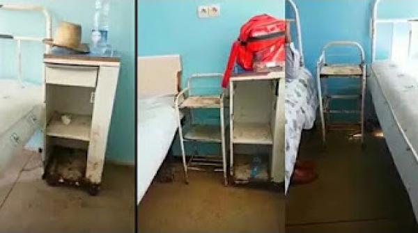 الصّدأ و الأوساخ على طاولات الأكل و أسِرَّة مستشفى العرائش