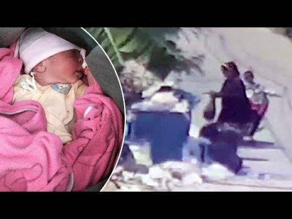 الكاميرا تفضح "نذالة" أم رمت مولودها في القمامة