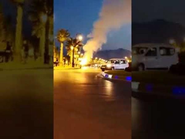 اشتعال النيران بإحدى السيارات بمدار كابونيغرو المضيق