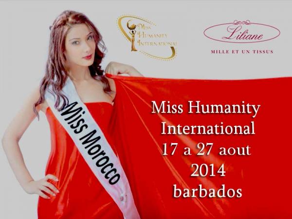 مغربية تنافس على لقب ملكة جمال العالم للإنسانية 2014  بجزيرة الباربادوس