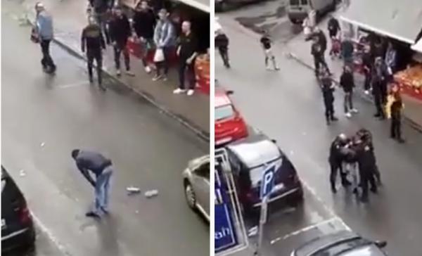 تشويه لصورة الاسلام ببلجيكا : تونسي يصلي وسط الطريق قبل أن يتم اعتقاله من قبل الشرطة