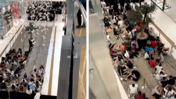 طوابير من الأشخاص على متجر أبل لشراء آيفون 15 في دبي (فيديو)