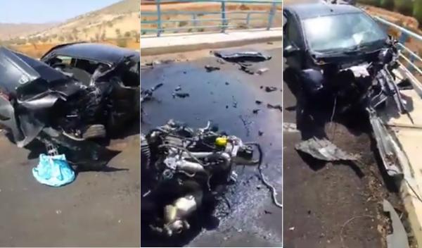 نجاة سائق سيارة بأعجوبة في حادثة سير مروعة نواحي الحسيمة