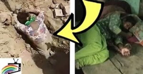 بالفيديو..أب ينقذ حياة ابنته بعد دفنها على قيد الحياة