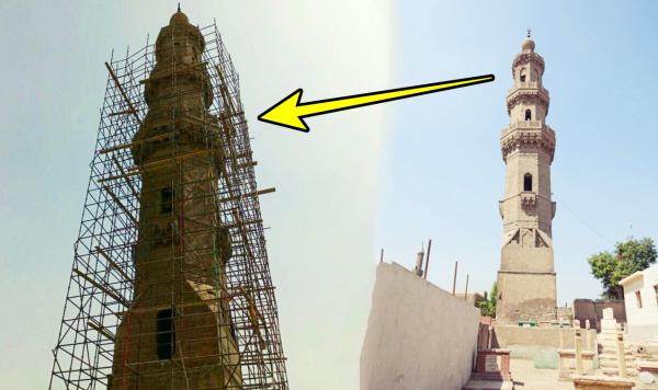 بالفيديو.. هدم "مئذنة" يزيد عمرها عن سبعة قرون يثير ضجة كبرى بمصر
