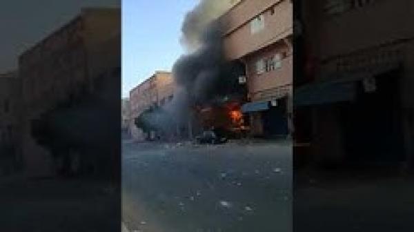 حريق مهول يأتي على محل للعقاقير بمراكش