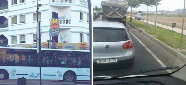 المعنى الحقيقي للسيبة .. سيارة تمشي فوق الرصيف و شاب يعتلي سطح طوبيس بتطوان 