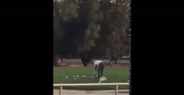 شاهد ماذا فعل رجال الأمن مع شخصين تركا القمامة بالحديقة (فيديو)