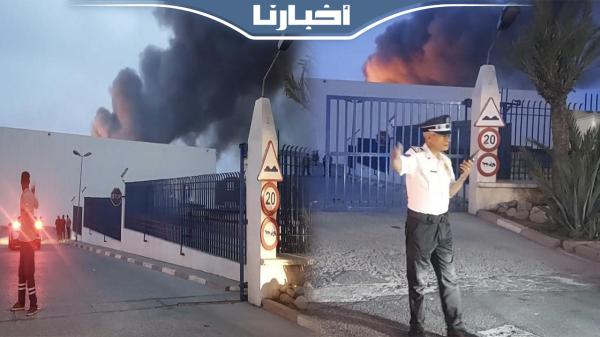 الدار البيضاء..حــــريق مهول يأتي على أحد المصانع بمنطقة عين السبع