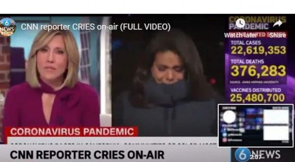 بسبب وفيات كورونا الصاروخية: انهيار مراسلة أمريكية بالبكاء على المباشر