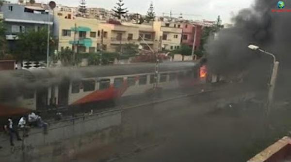 على المباشر بالدار البيضاء.. عافية شعلت في كان قطار متجها الى مراكش