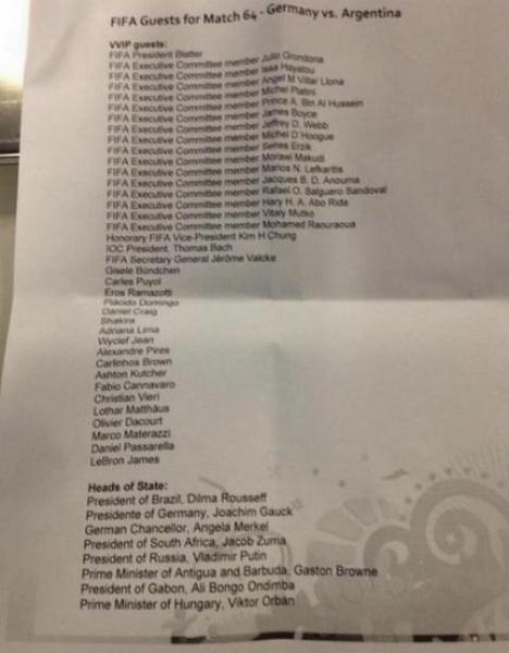 مشاهير يحضرون نهائي كأس العالم 2014