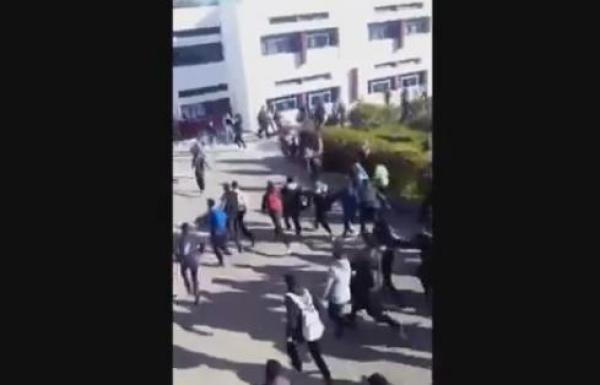 السيبة .. مجرم "يشرمل" تلاميذ ثانوية بتطوان و يرسل ثلاثة منهم الى المستشفى (فيديو)