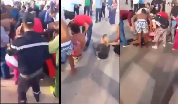 بالفيديو : مقرقب مسلح يعتدي على سياح هولنديين بساحة مسجد الحسن الثاني