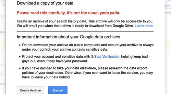 طريقة الحصول على نسخة من عمليات البحث في غوغل