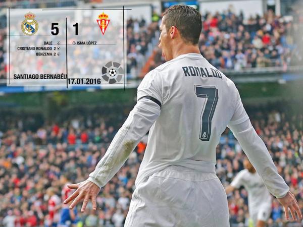 ريال مدريد يسحق خيخون بخماسية في ثاني مباريات زيدان