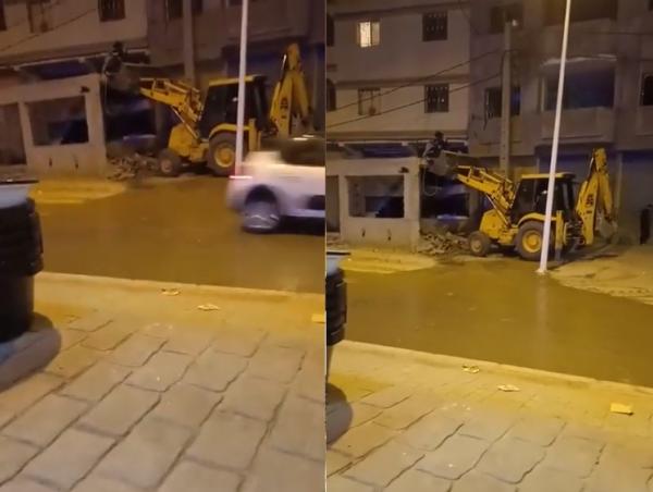 سلطات شفشاون تهدم مقهى البرلماني المشيد بالشارع العام