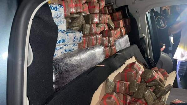 مستعينةً بكلاب الشرطة.. إجهاض محاولة تهريب طن من المخدرات على متن سيارة يقودها جزائري