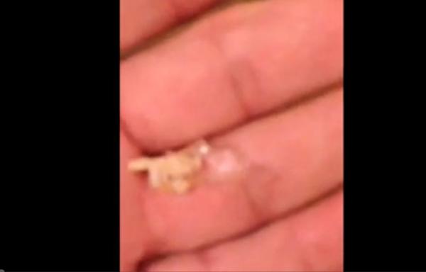 بالفيديو: يعثر على زجاج داخل ساندويش شاورما