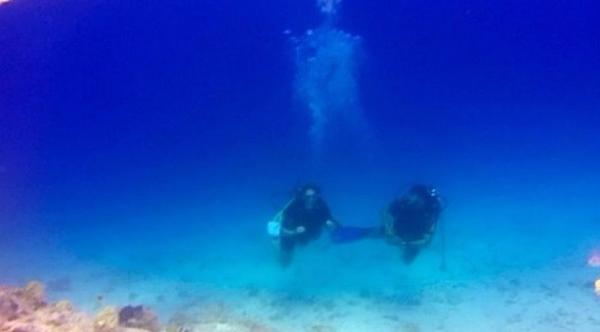 شبح من الفقاعات يظهر في خلفية صورة التقطها غواص في البحر