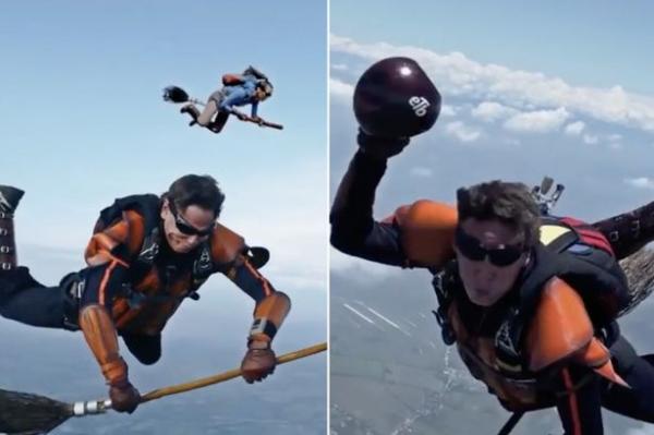 بالفيديو: مظليون يؤدون عرضاً مدهشاً في الجو