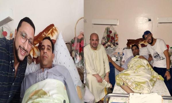 بالصور : حجيب و الداودي في زيارة خاصة لـ " العمري " بعد وعكة صحية حادة ألمت به