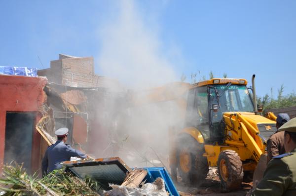 حملة هدم واسعة للمنازل العشوائية بمراكش