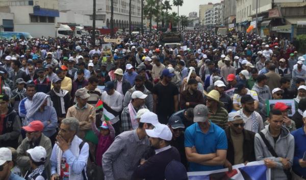 عكس مسيرة الرباط الفاشلة..مسيرة حاشدة بالدار البيضاء ضد نقل السفارة الأمريكية إلى القدس (فيديو)