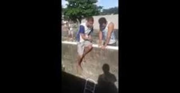 بالفيديو.. شاهد كيف أنقذ شابان مجموعة «جراء» من الغرق