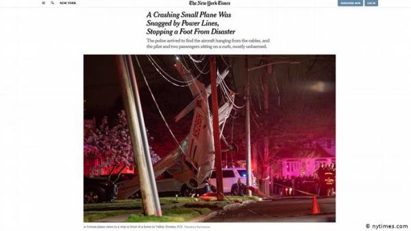 بالفيديو: أسلاك كهربائية تنقذ ركاب طائرة من موت محقق