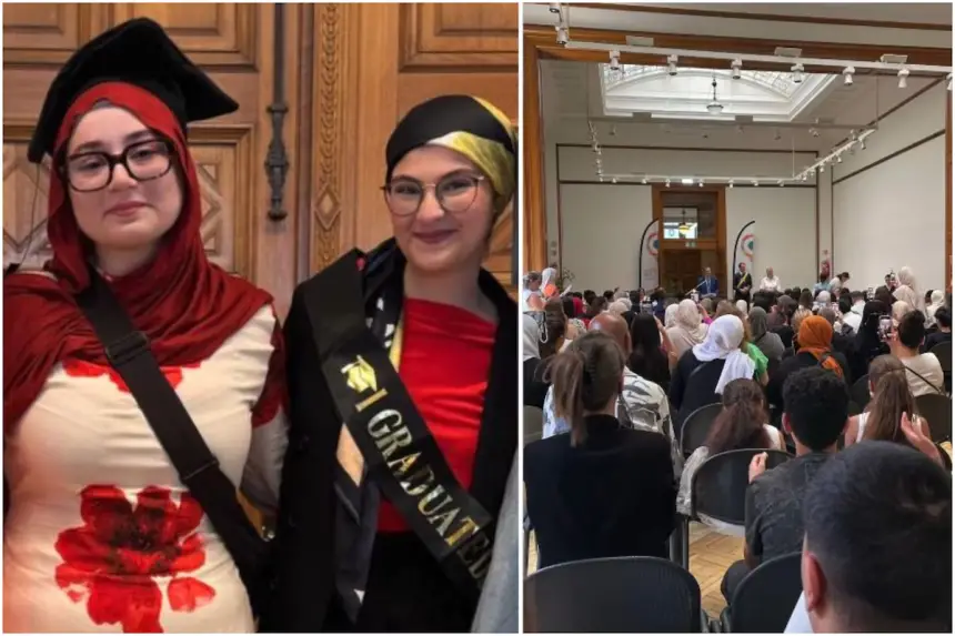 فتاتان مسلمتان تُهانان خلال حفل توزيع شهادات دراسية في بلجيكا