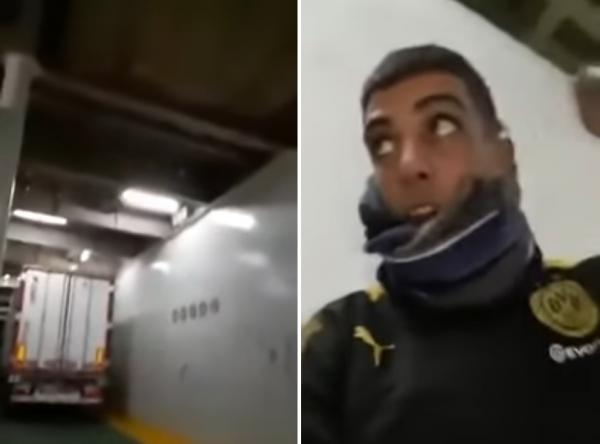 شاهد.. شاب مغربي وثق بالفيديو لحظة هجرته داخل باخرة متجة الى اسبانيا